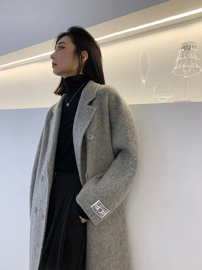 Klemonith | Herbst Winter Wollmantel Damen Doppelreihig