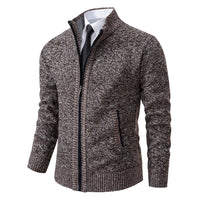 Yitzhak - Lässige Strickjacke Mit Stehkragen – Braun