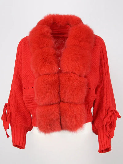 Lixx | Luxury Wintermantel für Damen mit echtem Fuchsfellkragen