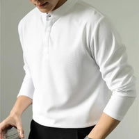JORG - LANGÄRMELIGES T-SHIRT MIT HOHEM KRAGEN – Weiß