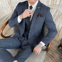 Shelby™ 3-teiliger Anzug in Premium-Schneiderei / Die Wahl des Mannes, der Respekt und Stil ausstrahlt! – Blau