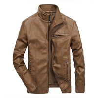 Detlef® | Lässige Lederjacke – Khaki