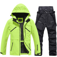 Unisex Skianzug | Zweiteilige Ausführung Jacke Hose – Fluoreszierendes Gelb / Schwarz