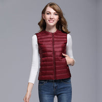 Damen Puffer Daunen Weste | Ärmellos – Rot