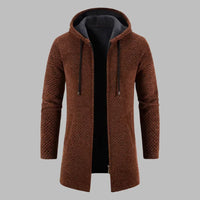 Hoodie für Herren - Leichte Sommerjacke mit Kapuze und Reißverschluss – Kaffee