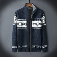 Logan | Vintage Strickjacke mit Reißverschluss – Marine