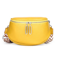 Indie | Finsläpierte PU Leder-Shoulderbag – Gelb