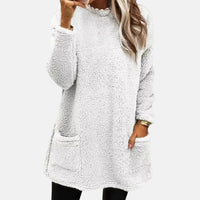 Johanna | Eleganter Damen Pullover in Midilänge – Weiß