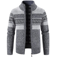 Gabriel | Zip-Up Vintage Cardigan – Dunkelgrau