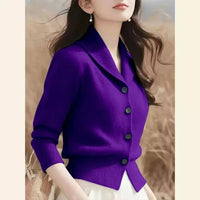 IRMTRAUD - BASICS STRICKJACKE MIT KNOPFEN – Lila