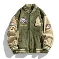 Kiora | College Baseballjacke Mit Stickerei – Oliv