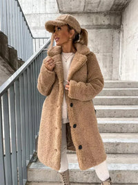 Jana | Lässige Damen-Teddyjacke trendy warm – Hellbraun