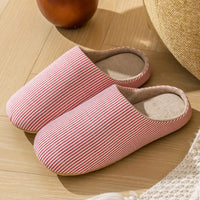 Unisex Gestreifte Drinnen Hausschuhe | Bequem – Rosa