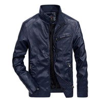 Detlef® | Lässige Lederjacke – Marine