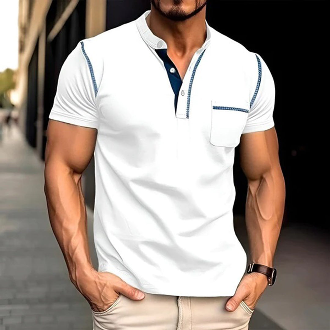 Vincent Shirt | Sommerliches V-Ausschnitt-T-Shirt mit Brusttasche
