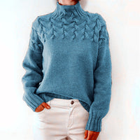 Rollkragen Pullover Damen Strick | Warm & Elegant – Himmelblau