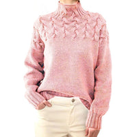 Damen Rollkragen Strickpullover | Winter – Rosa