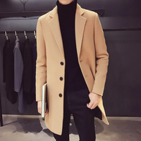 Herren Woll-Mantel Elegante Business Jacke - Büro und Freizeit – Braun