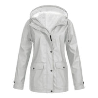 Damen Winterjacke wasserdicht & warm mit Kapuze | Outdoor Funktionsjacke – Silber