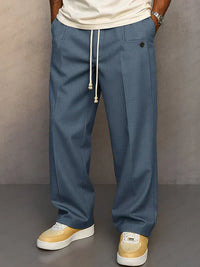 Victor | Elegante Herrenhose mit verstellbarem Tunnelzug – Blau