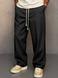 Victor | Elegante Herrenhose mit verstellbarem Tunnelzug – Schwarz