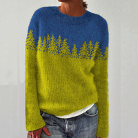 Emilia® | Gemütlicher Retro-Pullover – Blau/Grün