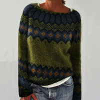 Tamina® | Gemütlicher Retro-Pullover – Dunkelgrün