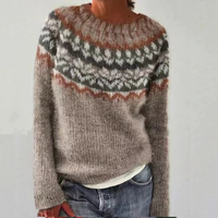 Selma-Marie® | Gemütlicher Retro-Pullover – Braun/Blumig