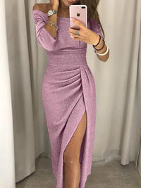 Elena™ | Langes elegantes Damenkleid – Rosa