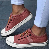 Damen Slip-On Sneaker Casual Leder – Rot