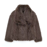 Clara | Bequemer Kunstpelz Mantel für Damen Winter – Braun