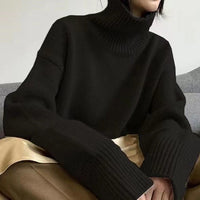 Zora | Eleganter Rollkragenpullover für Damen Freizeit – Schwarz