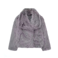 Clara | Bequemer Kunstpelz Mantel für Damen Winter – Dunkelgrau