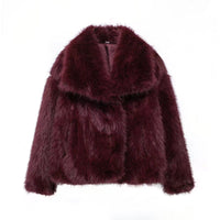 Clara | Bequemer Kunstpelz Mantel für Damen Winter – Rot