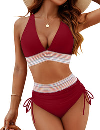Leah | Bauchfrei Bikini – Rot