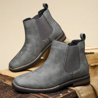 Elegante Herrenstiefel aus Leder – Grau