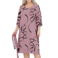 Elegante Lockere Midi-Kleid für Damen - Weich und Vielseitig – Rosa