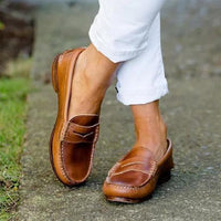 Bequeme Damen Slipper mit Memory-Schaum Sohle – Braun