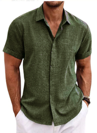 Finn | Herren Leichtes Casual Sommerhemd – Oliv