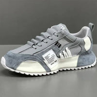 Herren Bequeme Freizeitschuhe für den Ganzen Tag – Grau-Weiß