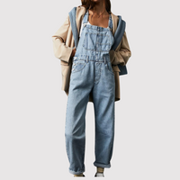 Gracie - Trendiger Denim-Overall für FrauenDunkelrosa – Hellblau