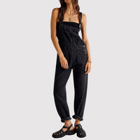Gracie - Trendiger Denim-Overall für FrauenDunkelrosa – Schwarz