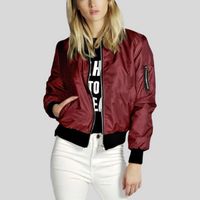 Damen Bomber-Übergangsjacke | Langarm – Rot