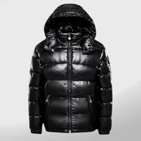 Neue Glänzende Damen Daunenjacke – Schwarz