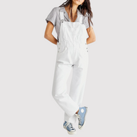 Gracie - Trendiger Denim-Overall für FrauenDunkelrosa – Weiß