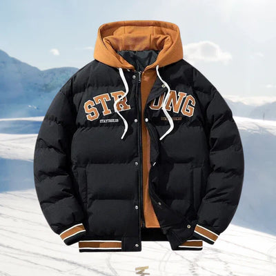 Wendel | Gepolsterte Herrenjacke mit Kapuze, Kordelzug und Knopfverschluss