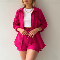 Sommerliches Damen 2-Teiliges Set – Neonpink