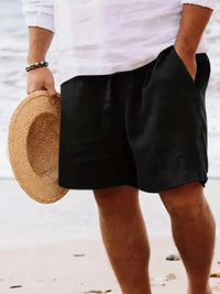 Klassische Leinen Herren Shorts – Schwarz
