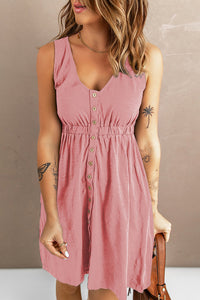 Damen Elegantes Knopfleisten-Kleid mit Gürtel – Rosa