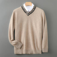 Herren Wollpullover Premium Merino – Braun